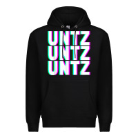 Black untz untz untz techno dubstep riddim raver dj party t shirt Premium Hoodie - linhVisuals
