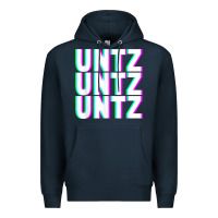 Navy untz untz untz techno dubstep riddim raver dj party t shirt Premium Hoodie - linhVisuals