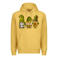 Antique Gold sunflower gnomies Premium Hoodie - BarkalooDesign