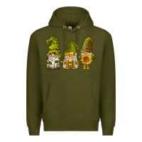 Army Green sunflower gnomies Premium Hoodie - BarkalooDesign