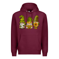 Burgundy sunflower gnomies Premium Hoodie - BarkalooDesign