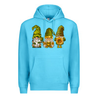 Ocean Blue sunflower gnomies Premium Hoodie - BarkalooDesign
