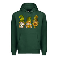 Sports Green sunflower gnomies Premium Hoodie - BarkalooDesign