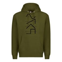 Army Green vintage analog synthesizer techno waveform   synth nerd raglan basebal Premium Hoodie - linhVisuals