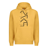 Mustard vintage analog synthesizer techno waveform   synth nerd raglan basebal Premium Hoodie - linhVisuals