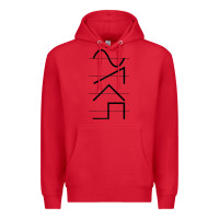 Red vintage analog synthesizer techno waveform   synth nerd raglan basebal Premium Hoodie - linhVisuals