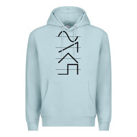 Blue Mist vintage analog synthesizer techno waveform   synth nerd raglan basebal Premium Hoodie - linhVisuals