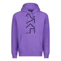 Purple vintage analog synthesizer techno waveform   synth nerd raglan basebal Premium Hoodie - linhVisuals