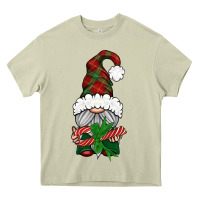 Mossy Christmas Gnome With Candy Heavy Core Tee - BundleAndBundleShop