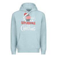 Blue Mist i want hippopotamus for christmas hippo xmas gift Premium Hoodie - linhVisuals