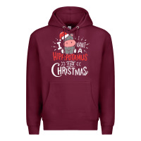 Burgundy i want hippopotamus for christmas hippo xmas gift Premium Hoodie - linhVisuals