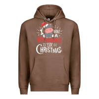 Chestnut i want hippopotamus for christmas hippo xmas gift Premium Hoodie - linhVisuals