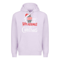 Lilac i want hippopotamus for christmas hippo xmas gift Premium Hoodie - linhVisuals