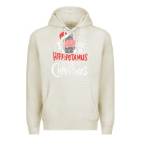 Oatmeal Heather i want hippopotamus for christmas hippo xmas gift Premium Hoodie - linhVisuals