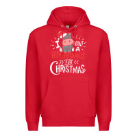 Red i want hippopotamus for christmas hippo xmas gift Premium Hoodie - linhVisuals
