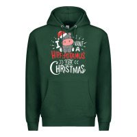 Sports Green i want hippopotamus for christmas hippo xmas gift Premium Hoodie - linhVisuals