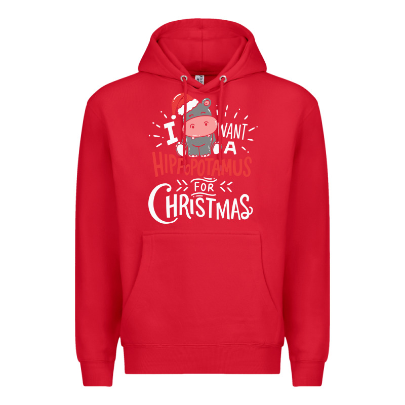 I Want Hippopotamus For Christmas Hippo Xmas Gift Premium Hoodie by linhVisuals | Teevron
