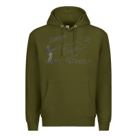 Army Green george lassos the moon   its a wonderful life Premium Hoodie - linhVisuals