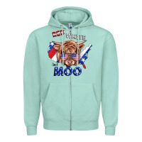 Seafoam Red White And Moo Cow Zipper Hoodie - RanaPortraitStore
