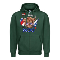Sports Green Red White And Moo Cow Zipper Hoodie - RanaPortraitStore