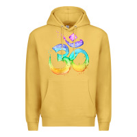 Antique Gold womens om symbol   psy trance goa yoga meditation buddhism buddhist v Premium Hoodie - linhVisuals