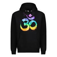 Black womens om symbol   psy trance goa yoga meditation buddhism buddhist v Premium Hoodie - linhVisuals