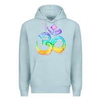 Blue Mist womens om symbol   psy trance goa yoga meditation buddhism buddhist v Premium Hoodie - linhVisuals