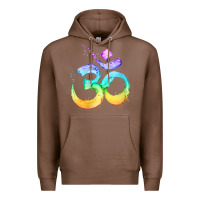Womens Om Symbol   Psy Trance Goa Yoga Meditation Buddhism Buddhist V Premium Hoodie | Teevron