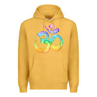Mustard womens om symbol   psy trance goa yoga meditation buddhism buddhist v Premium Hoodie - linhVisuals