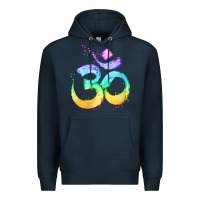 Navy womens om symbol   psy trance goa yoga meditation buddhism buddhist v Premium Hoodie - linhVisuals
