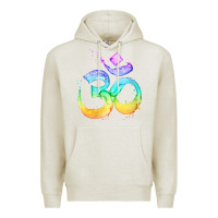 Oatmeal Heather womens om symbol   psy trance goa yoga meditation buddhism buddhist v Premium Hoodie - linhVisuals