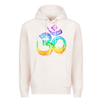 Pale Pink womens om symbol   psy trance goa yoga meditation buddhism buddhist v Premium Hoodie - linhVisuals