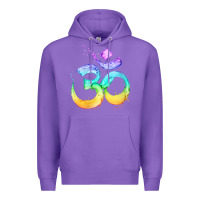 Purple womens om symbol   psy trance goa yoga meditation buddhism buddhist v Premium Hoodie - linhVisuals