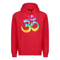 Red womens om symbol   psy trance goa yoga meditation buddhism buddhist v Premium Hoodie - linhVisuals