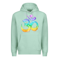 Seafoam womens om symbol   psy trance goa yoga meditation buddhism buddhist v Premium Hoodie - linhVisuals