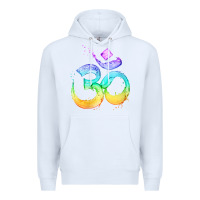 White womens om symbol   psy trance goa yoga meditation buddhism buddhist v Premium Hoodie - linhVisuals