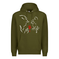 Army Green beauty the beast love Premium Hoodie - linhVisuals