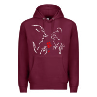 Burgundy beauty the beast love Premium Hoodie - linhVisuals