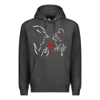 Charcoal Heather beauty the beast love Premium Hoodie - linhVisuals