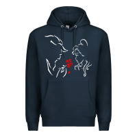 Navy beauty the beast love Premium Hoodie - linhVisuals