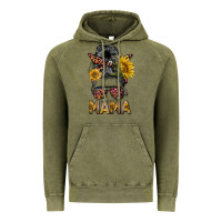 Vintage Olive mess bun mama sunflowers Vintage Hoodie - BarkalooDesign