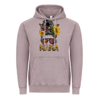 Vintage Zinc mess bun mama sunflowers Vintage Hoodie - BarkalooDesign