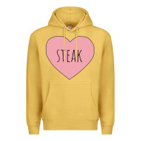 Antique Gold i heart steak Premium Hoodie - linhVisuals