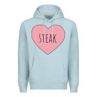 Blue Mist i heart steak Premium Hoodie - linhVisuals