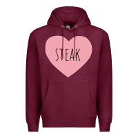 Burgundy i heart steak Premium Hoodie - linhVisuals