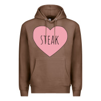 Chestnut i heart steak Premium Hoodie - linhVisuals