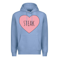 Colony Blue i heart steak Premium Hoodie - linhVisuals