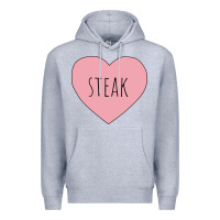Heather Grey i heart steak Premium Hoodie - linhVisuals