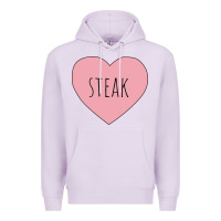 Lilac i heart steak Premium Hoodie - linhVisuals
