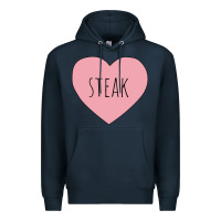 Navy i heart steak Premium Hoodie - linhVisuals